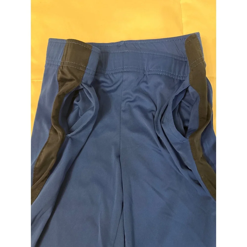 Gymboree Boys Blue Athletic Shorts Black Side Stripe Size L 10-12 Pockets
